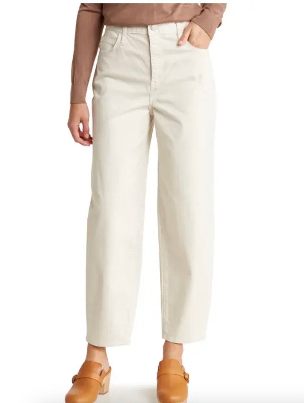 FRAME Ultra High Waist Barrel Leg Jeans/women pants in Bone (new)